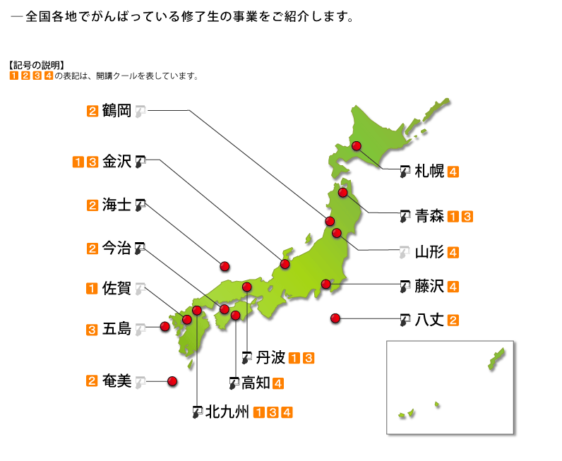 全国各地でがんばっている修了生の事業をご紹介します。